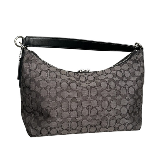 Coach East/West Celeste Hobo Black Smoke Signature Canvas Shoulder Bag F54936 - Picture 2 of 13